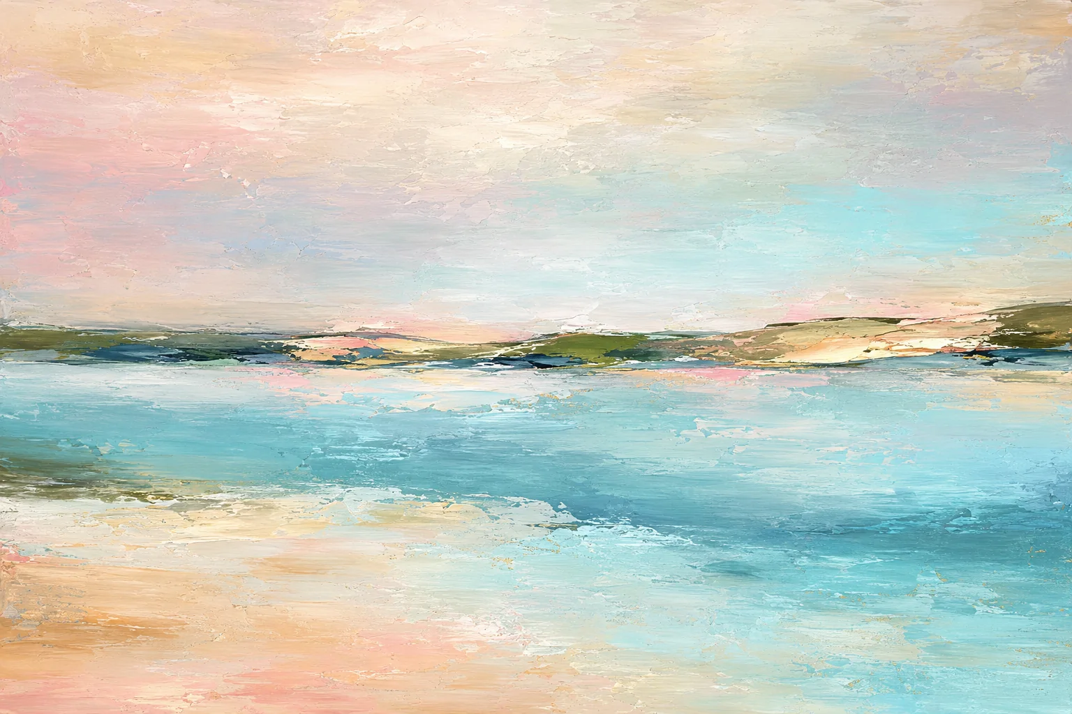 Pastel lagoon painting